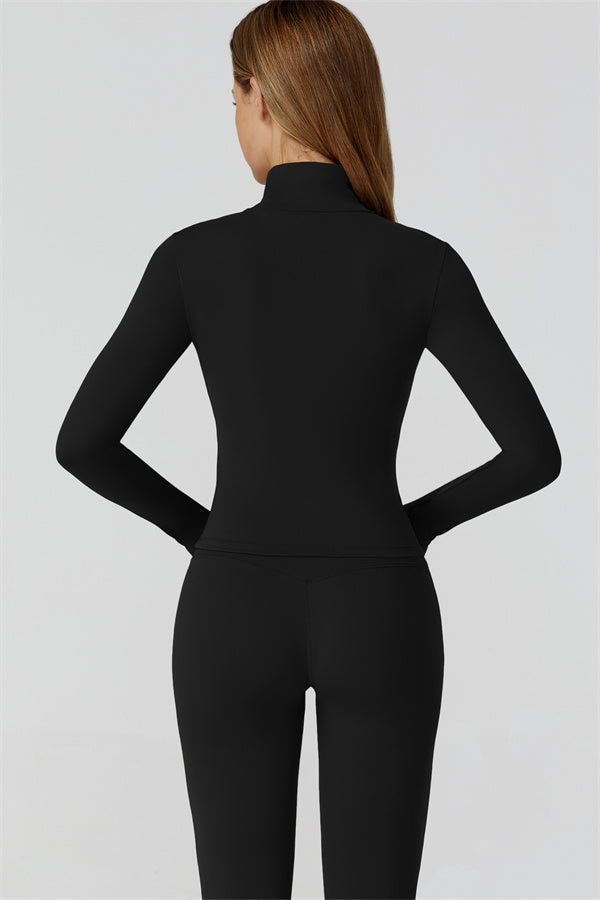 Venus Zip Top Sports Bra Leggings 3-Piece Set - Black 2