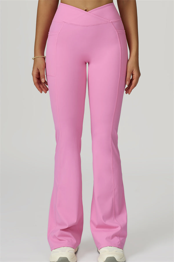 The Flourish Flared Leggings - Magenta 2