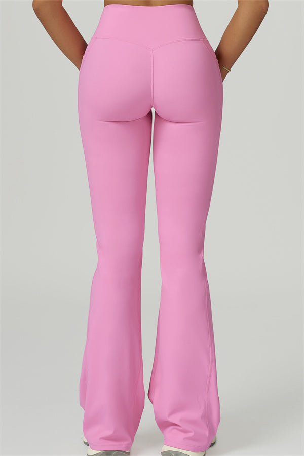 The Flourish Flared Leggings - Magenta 1