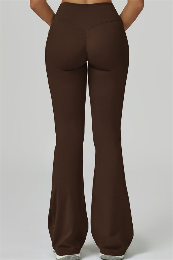 The Flourish Flared Leggings - Taupe 1