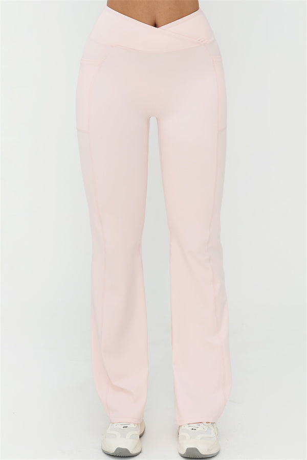 The Flourish Flared Leggings - Oyster Pink 2