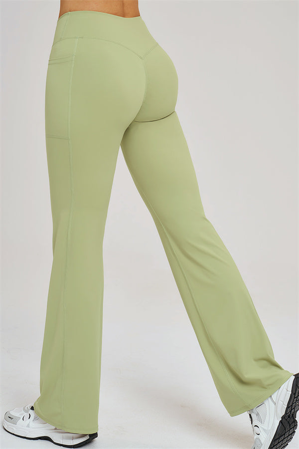 The Flourish Flared Leggings - Olive Green 1