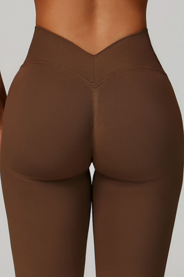 Legginsy Power — Brązowy, efekt modelujący pośladki