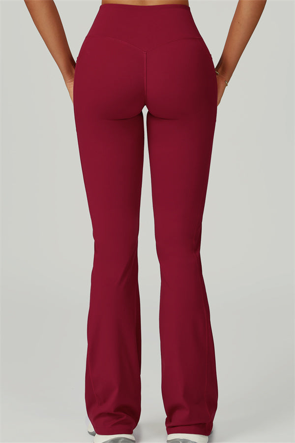 The Flourish Flared Leggings - Burgundy 1