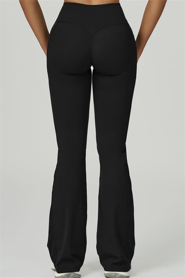 The Flourish Flared Leggings - Black 1