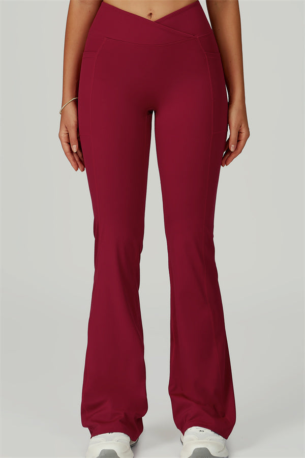 The Flourish Flared Leggings - Burgundy 2