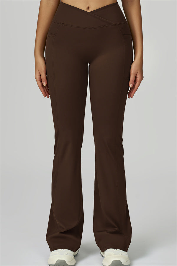 The Flourish Flared Leggings - Taupe 2